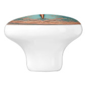 Koper Turquoise Framed Dragonfly Keramische Knop (Zijkant)