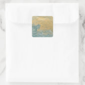 Koper Turquoise Nepafwerking Vierkante Sticker (Tas)