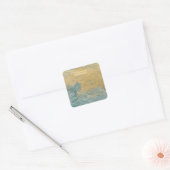 Koper Turquoise Nepafwerking Vierkante Sticker (Envelop)