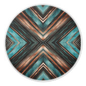 Koper Turquoise X Keramische Knop (Voorkant)