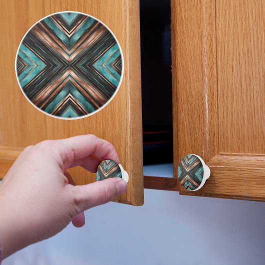 Koper Turquoise X Keramische Knop