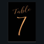 Koper van wedtafel-nummer zwarte glitter kaart<br><div class="desc">Faux kopergoud folie formele kalligrafiescript trouwreceptietekaart. De donkere blauwe achtergrondkleur van de navy blauw is editable. U kunt het veranderen nadat u op de knop AANPASSEN VERDER drukt. U vindt hier de hele reeks getallen (1-50): http://bit.ly/2sLMaFh Als u hulp nodig hebt, kunt u contact met mij opnemen via de winkel....</div>