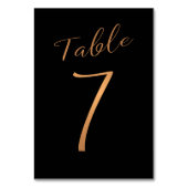Koper van wedtafel-nummer zwarte glitter kaart (Achterkant)