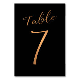 Koper van wedtafel-nummer zwarte glitter kaart