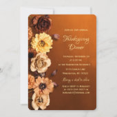 Koper verbrand Sinaasappel Dahlia Thanksgiving Kaart (Voorkant)