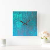 koper verdigris blauwgroen modern abstract design vierkante klok (Huis)