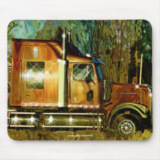 Koper Vrachtwagen Trucker Art Mousepad Muismat (Voorkant)