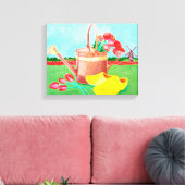 Koper watering kan en tulpcanvas afdrukken (Insitu (Woonkamer))