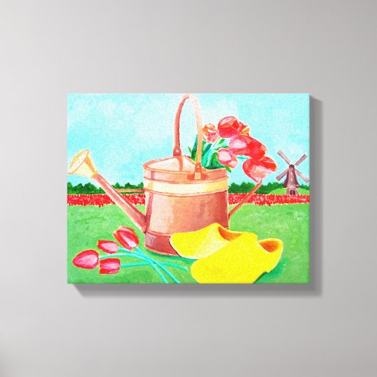 Koper watering kan en tulpcanvas afdrukken (Voorkant)
