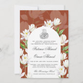 Koper Waterverf Botanische Islamitische Moslim Bru Kaart (Voorkant)