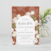 Koper Waterverf Botanische Nuestra Boda Bruiloft Kaart (Staand voorkant)