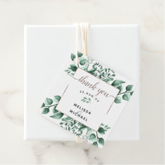 Koper & Waterverf Greenery 🌿 Huwelijksgunst Bedankjes Labels