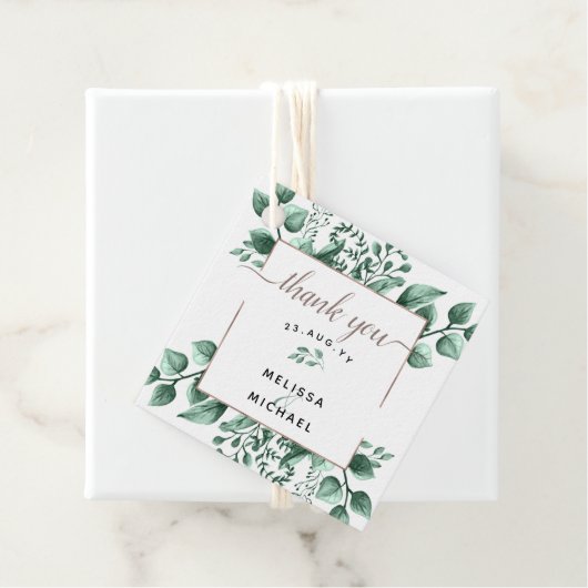 Koper & Waterverf Greenery 🌿 Huwelijksgunst Bedankjes Labels (In situ)