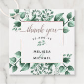 Koper & Waterverf Greenery 🌿 Huwelijksgunst Bedankjes Labels (Voorkant)