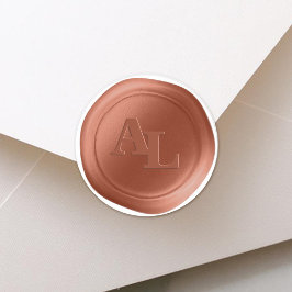 Koper Wax Seal Monogram Bruiloft Stickers