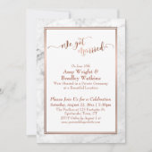 Koper we hebben gehuwde witte marmerfeest kaart (Voorkant)