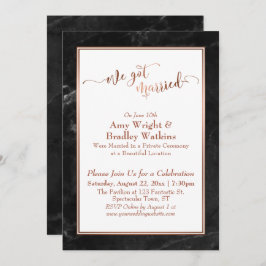 Koper We zijn getrouwd Black Marble Viering Kaart