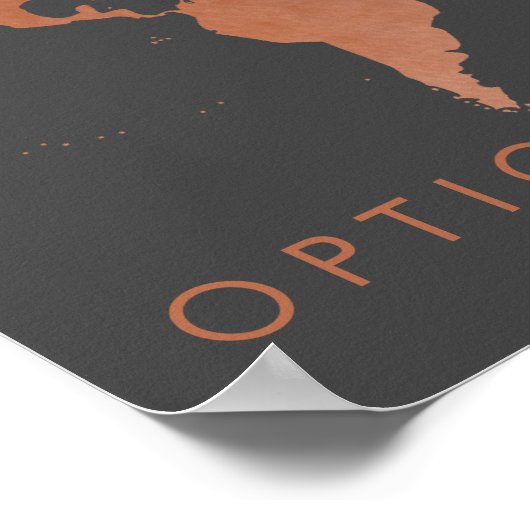 Koper Wereldkaart Decor met bewerkbaar hart Poster (Hoek)