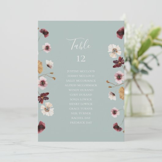 Koper Wildflower | Blauwgroen tabel van de zitplaa (Staand voorkant)