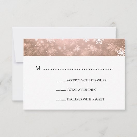 Koper Winter Wonderland Elegant Wedding RSVP (Voorkant)