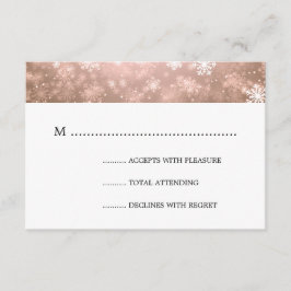 Koper Winter Wonderland Elegant Wedding RSVP Kaartje