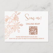 Koper Wit Huwelijk QR Code RSVP Online Informatiekaartje (Voorkant)