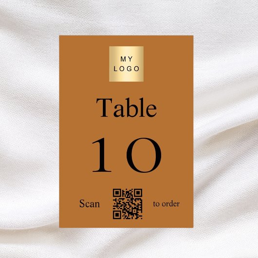 Koper zwart bedrijf logo QR code tabel nummer Kaart
