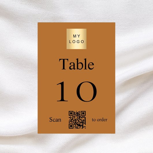 Koper zwart bedrijf logo QR code tabel nummer Kaart