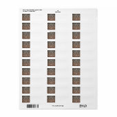 Koper, zwart en bruin damast etiket (Full Sheet)
