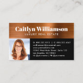 Koper Zwart Foto Makelaar Huis Visitekaartje (Achterkant)