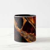 Koper, Zwart, Goud en Rood Granietpatroon Tweekleurige Koffiemok (Center)