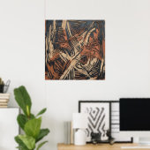 Koper Zwart Lineair Abstract Poster (Thuiskantoor)