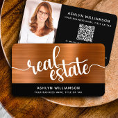 Koper Zwart Makelaar Foto QR Code vet Visitekaartje