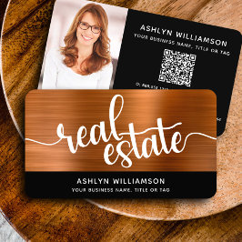 Koper Zwart Makelaar Foto QR Code vet Visitekaartje