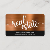 Koper Zwart Makelaar Foto QR Code vet Visitekaartje (Voorkant)