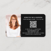 Koper Zwart Makelaar Foto QR Code vet Visitekaartje (Achterkant)