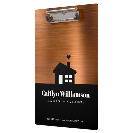 Koper Zwart Makelaar Huis Professioneel Klembord (Links)