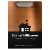 Koper Zwart Makelaar Huis Professioneel Klembord (Voorkant)