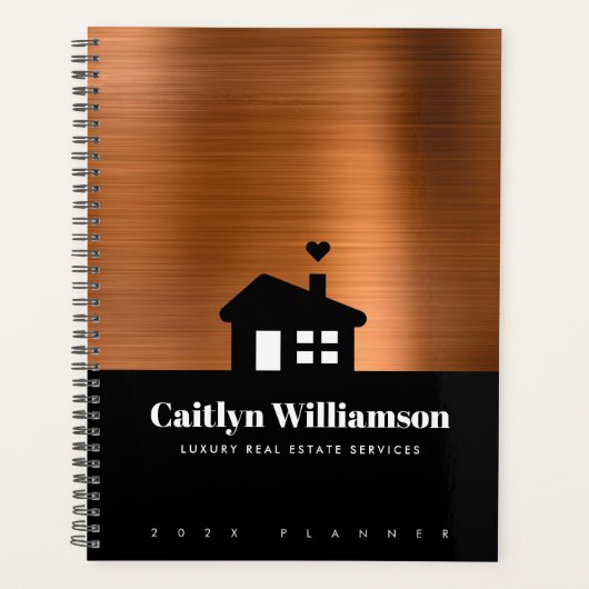 Koper Zwart Vastgoed Makelaar Professioneel Huis Planner (Voorkant)