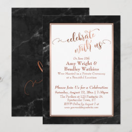 Koper Zwarte Marmer Vier het met Ons Trouwfeest Pl Kaart