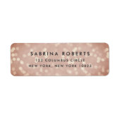 Koperadres Roos Bokeh Return Etiket (Voorkant)