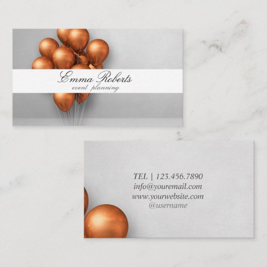 Koperballons Bunch Modern Visitekaartje (Voorkant / Achterkant)