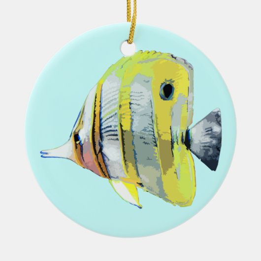 Koperbandvlinder Keramisch Ornament (Voorkant)