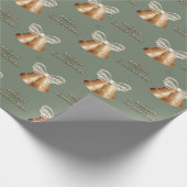 Koperbellen & Crème Bow Vrolijk Kerstfeest Cadeaupapier (Hoek)