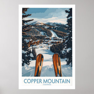 Koperberg Colorado Muurkunst Winter Ski Poster