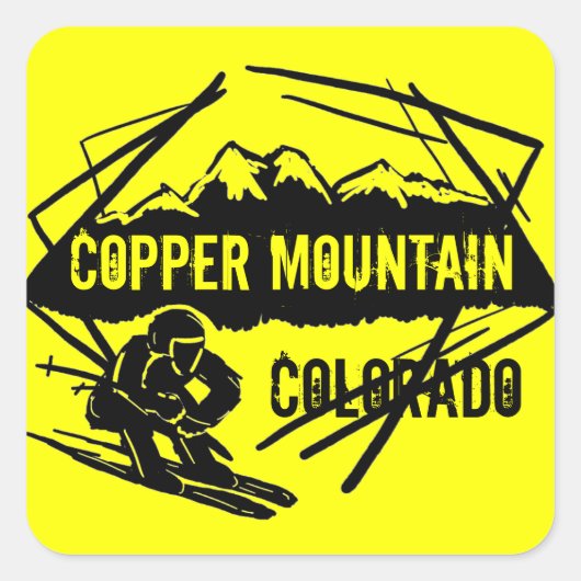 Koperberg Colorado ski gele stickers (Voorkant)