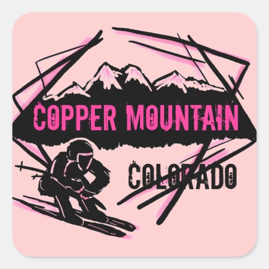 Koperberg Colorado ski roze stickers (Voorkant)