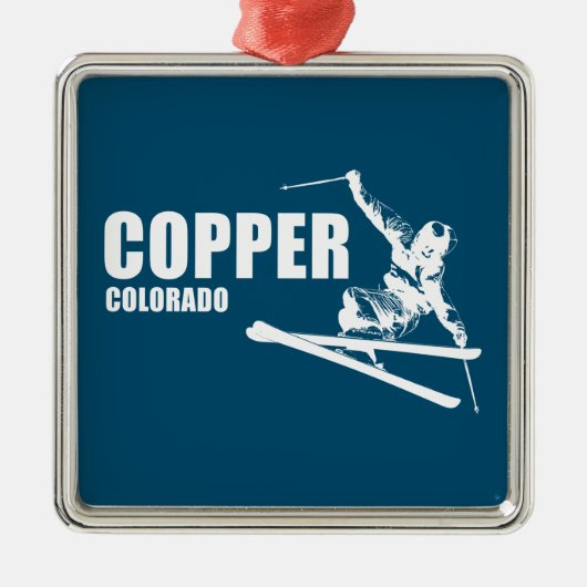Koperberg Colorado Skier Metalen Ornament (Voorkant)