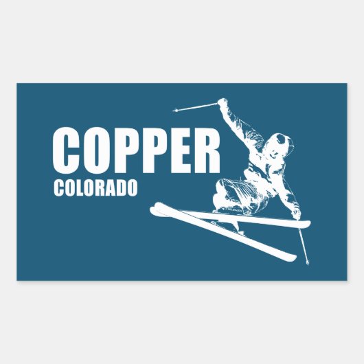 Koperberg Colorado Skier Rechthoekige Sticker (Voorkant)