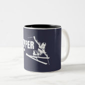 Koperberg Colorado Skier Tweekleurige Koffiemok (Voorkant rechts)